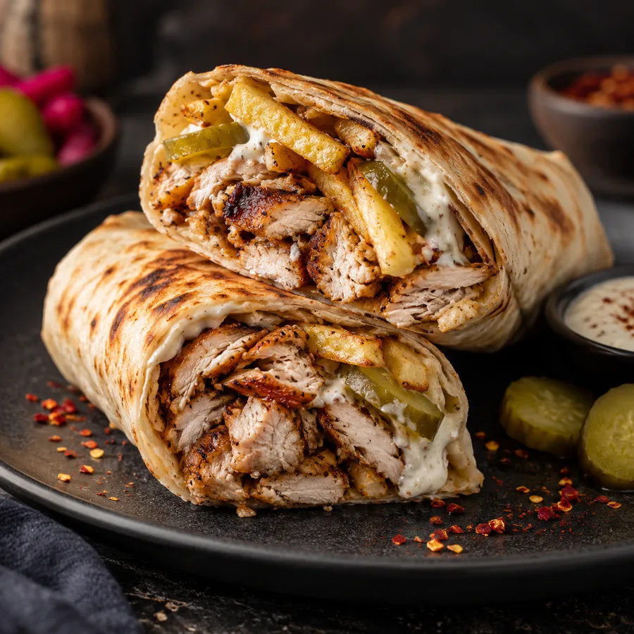 Las’at Filfala shawarma wrap